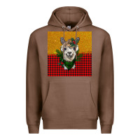 Chestnut christmas alpacas Premium Hoodie - BarkalooDesign