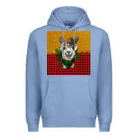 Colony Blue christmas alpacas Premium Hoodie - BarkalooDesign
