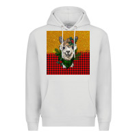 Dove Grey christmas alpacas Premium Hoodie - BarkalooDesign