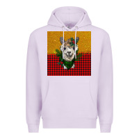 Lilac christmas alpacas Premium Hoodie - BarkalooDesign