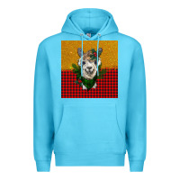 Ocean Blue christmas alpacas Premium Hoodie - BarkalooDesign