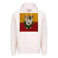 Pale Pink christmas alpacas Premium Hoodie - BarkalooDesign