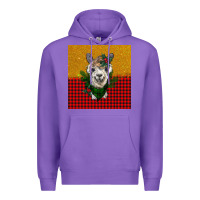 Purple christmas alpacas Premium Hoodie - BarkalooDesign