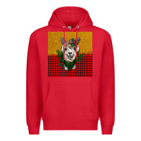 Red christmas alpacas Premium Hoodie - BarkalooDesign