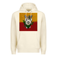 Sandshell christmas alpacas Premium Hoodie - BarkalooDesign