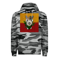 Slate Camo christmas alpacas Premium Hoodie - BarkalooDesign