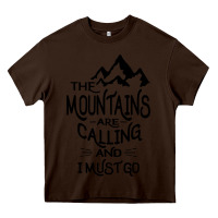 Chocolate Brown the mountains are calling and i must go   black Heavy Core Tee - linhVisuals