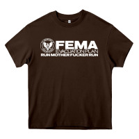 Chocolate Brown fema evacuation plan Heavy Core Tee - linhVisuals