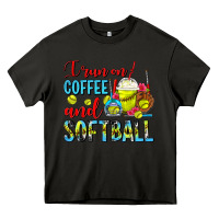 Asphalt I Run On Coffee And Softball Frappe Heavy Core Tee - FaDigitalArtStudio