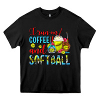 Black I Run On Coffee And Softball Frappe Heavy Core Tee - FaDigitalArtStudio