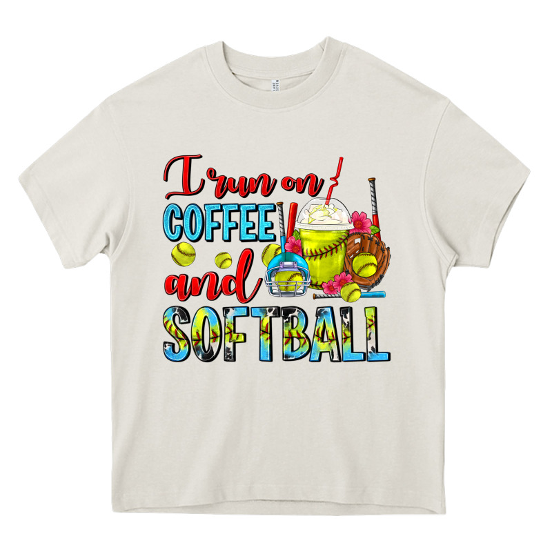 I Run On Coffee And Softball Frappe Heavy Core Tee by FaDigitalArtStudio | Teevron