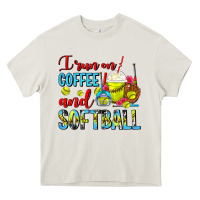 Cream I Run On Coffee And Softball Frappe Heavy Core Tee - FaDigitalArtStudio