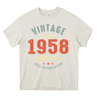 Cream Vintage Since 1958 - 64th Birthday Retro Classic Heavy Core Tee - linhVisuals