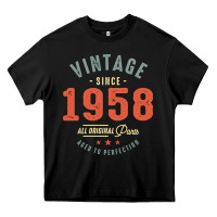 Black Vintage Since 1958 - 64th Birthday Retro Classic Heavy Core Tee - linhVisuals