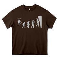 Chocolate Brown funny rock climbing evolution Heavy Core Tee - linhVisuals