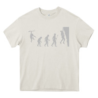 Cream funny rock climbing evolution Heavy Core Tee - linhVisuals