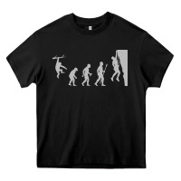 Black funny rock climbing evolution Heavy Core Tee - linhVisuals