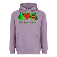 Lavender Peace Love Frogs Heavyweight Hoodie - Jasminsmagicworld