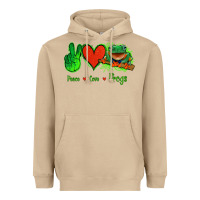 Mushroom Peace Love Frogs Heavyweight Hoodie - Jasminsmagicworld
