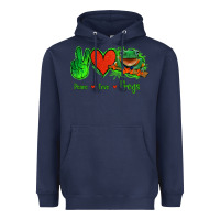Navy Peace Love Frogs Heavyweight Hoodie - Jasminsmagicworld