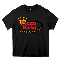 Black Pizza King Cowboy Heavy Core Tee - linhVisuals