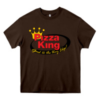 Chocolate Brown Pizza King Cowboy Heavy Core Tee - linhVisuals