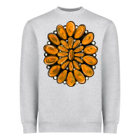Heather Grey orange gemstone Heavyweight Sweatshirt - RanaPortraitStore