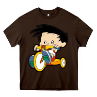 Chocolate Brown bobby on his bike   bobbys world Heavy Core Tee - linhVisuals