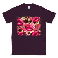 Plum Valentine's Day pink plaid red glitter cowhide Classic Tee - FaDigitalArtStudio
