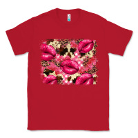 Red Valentine's Day pink plaid red glitter cowhide Classic Tee - FaDigitalArtStudio