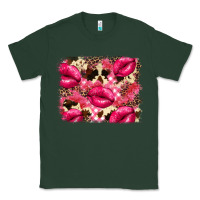 Valentine's Day Pink Plaid Red Glitter Cowhide Classic Tee | Teevron