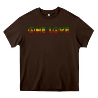 Chocolate Brown one love rasta reggae music rastafarian lover jamaica peace t shirt Heavy Core Tee - linhVisuals