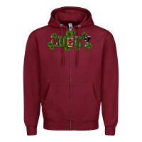Burgundy st patricks day lucky shamrock Zipper Hoodie - RanaPortraitStore