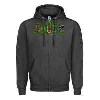 Charcoal Heather st patricks day lucky shamrock Zipper Hoodie - RanaPortraitStore