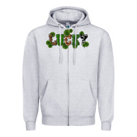 Heather Grey st patricks day lucky shamrock Zipper Hoodie - RanaPortraitStore