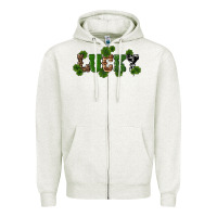 Oatmeal Heather st patricks day lucky shamrock Zipper Hoodie - RanaPortraitStore