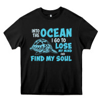 Black into the ocean i go to find my soul Heavy Core Tee - linhVisuals