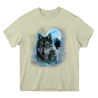 Mossy t shirt, grey wolf hunting ground, icy moon, forest, galaxy Heavy Core Tee - linhVisuals