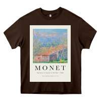 Chocolate Brown Claude Monet 1888 Heavy Core Tee - linhVisuals