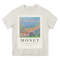 Cream Claude Monet 1888 Heavy Core Tee - linhVisuals