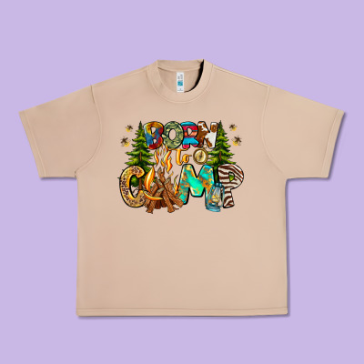 Born To Camp Urban Heavy Tee Designed By Cowhidedigitalart