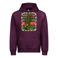 Mauve Wine serape cowhide cacti Urban Hoodie - RanaPortraitStore
