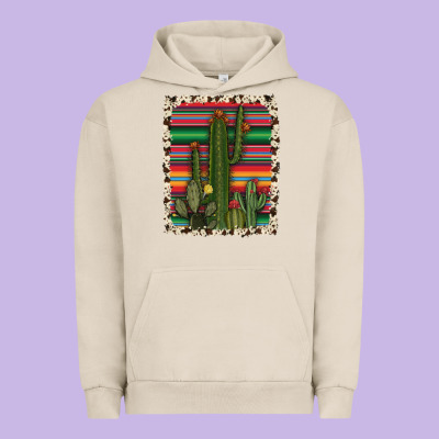 Serape Cowhide Cacti Urban Hoodie Designed By Ranaportraitstore
