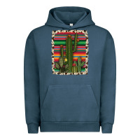 Pigment Midnight Navy serape cowhide cacti Urban Hoodie - RanaPortraitStore