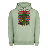Pigment Oil Green serape cowhide cacti Urban Hoodie - RanaPortraitStore