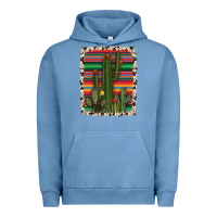 Pigment Pebble Blue serape cowhide cacti Urban Hoodie - RanaPortraitStore