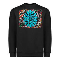 Black cowhide and serape gemstone background Heavyweight Sweatshirt - RanaPortraitStore