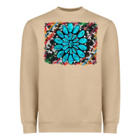 Mushroom cowhide and serape gemstone background Heavyweight Sweatshirt - RanaPortraitStore