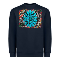 Navy cowhide and serape gemstone background Heavyweight Sweatshirt - RanaPortraitStore