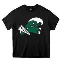 Black tulane green wave Heavy Core Tee - linhVisuals